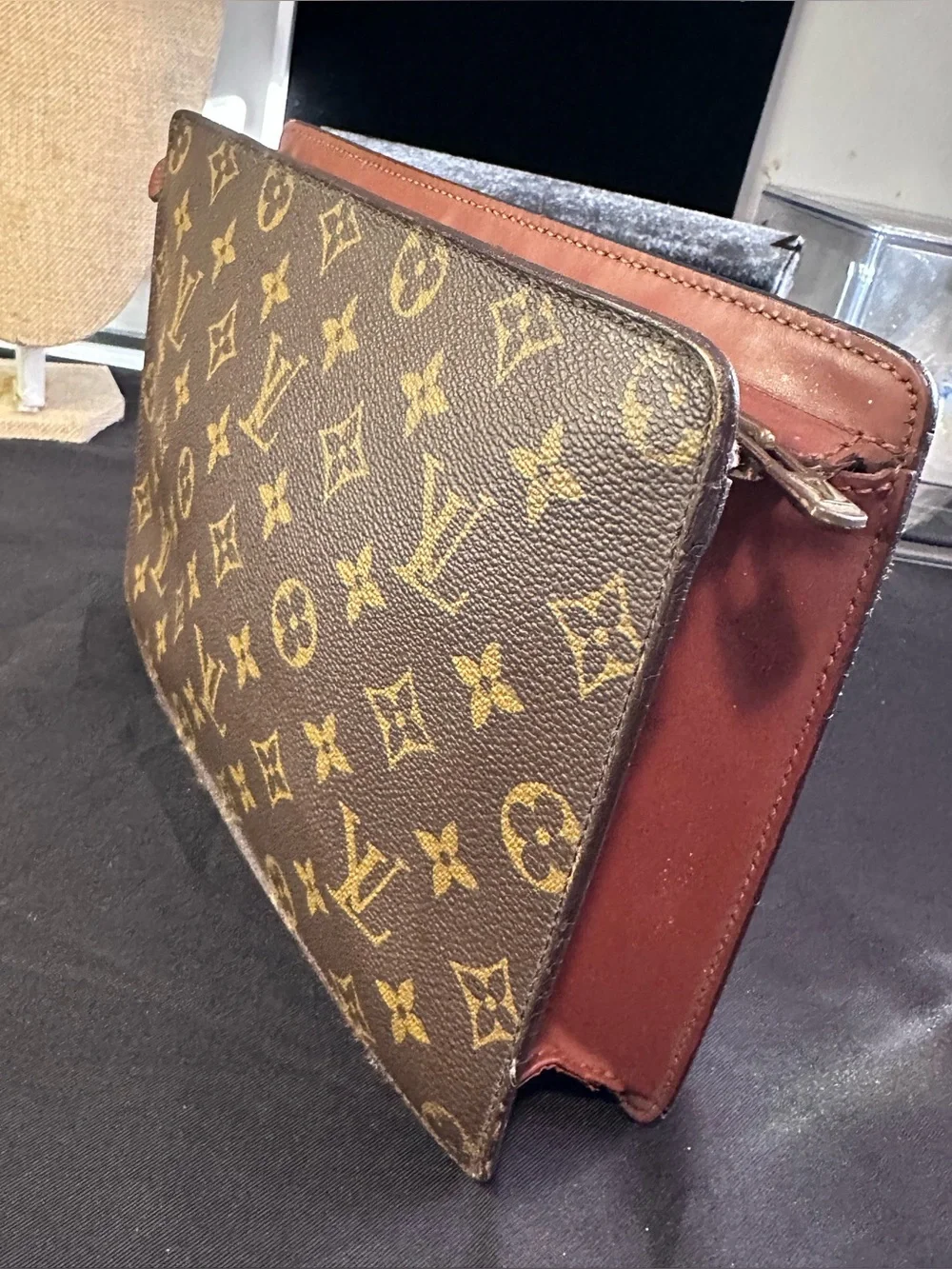 Auth LOUIS VUITTON Pochette Homme M51795 Monogram Clutch/Crossbody Bag